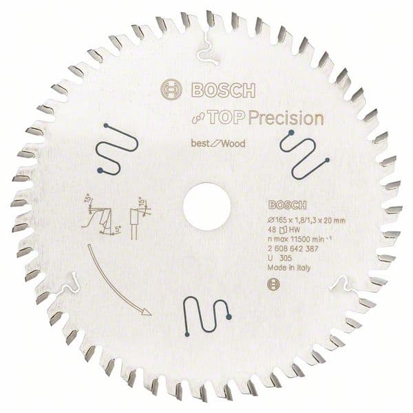 List kružne testere Top Precision Best for Multi Material Bosch 2608642387, 165 x 20 x 1,8 mm, 56