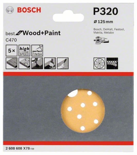 Brusni list C470, pakovanje od 5 komada Bosch 2608608X78, 125 mm, 320 - slika 2