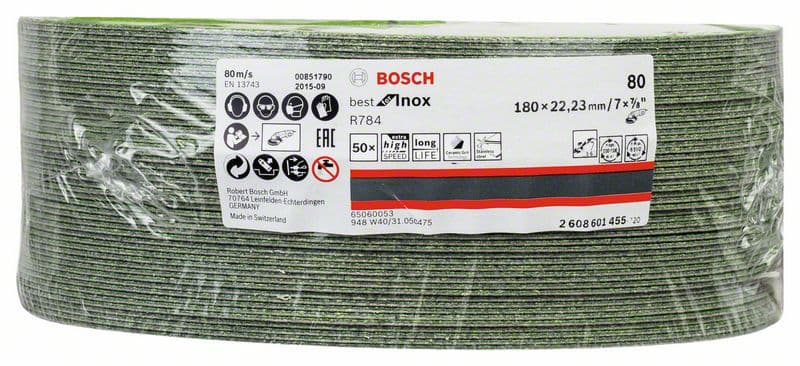 Bosch brusni fiber disk R784, Best for Inox 180 mm, 22,23 mm, 80 - 2608601455 - slika 2
