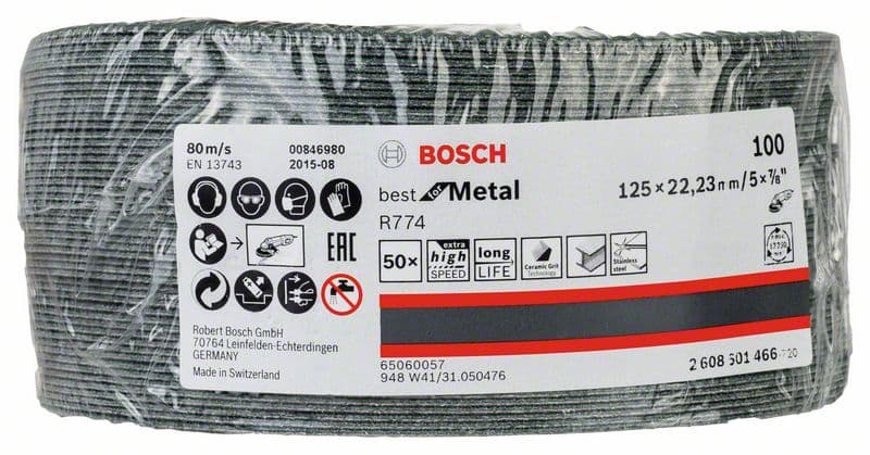 Bosch brusni fiber disk R774, Best for Metal 125 mm, 22,23 mm, 100 - 2608601466 - slika 2