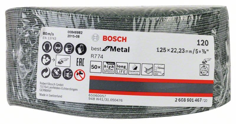 Bosch brusni fiber disk R774, Best for Metal 125 mm, 22,23 mm, 120 - 2608601467 - slika 2