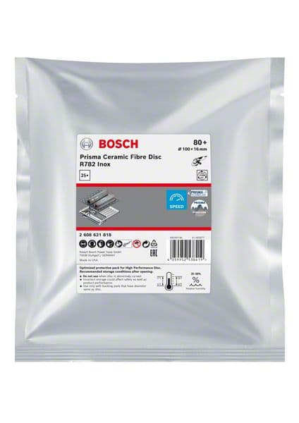 Bosch EXPERT Prisma Ceramic fiber disk R782, za nerđajući čelik, 100mm, granulacija 80, pakovanje 25 komada, 2608621818 - slika 2