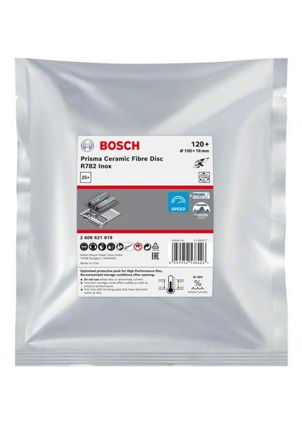 Bosch EXPERT Prisma Ceramic fiber disk R782, za nerđajući čelik, 100mm, granulacija 120, pakovanje 25 komada, 2608621819 - slika 2
