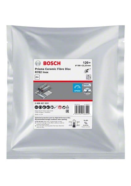 Bosch EXPERT Prisma Ceramic fiber disk R782, za nerđajući čelik, 180mm, granulacija 120, pakovanje 25 komada, 2608621831 - slika 2
