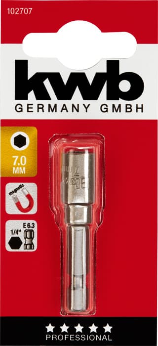  KWB 49102707 nasadni ključ 7 mm, magnet, E6.3, šestougaoni prihvat - slika 2