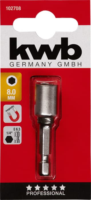  KWB 49102708 nasadni ključ 8 mm, magnet, E6.3, šestougaoni prihvat - slika 2