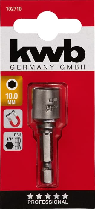  KWB 49102710 nasadni ključ 10 mm, magnet, E6.3, šestougaoni prihvat - slika 2
