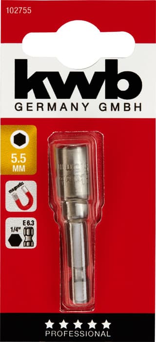  KWB 49102755 nasadni ključ 5,5 mm, magnet, E6.3, šestougaoni prihvat - slika 2