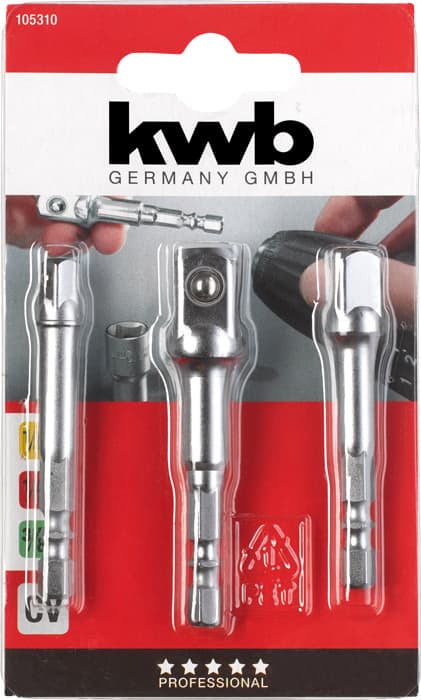  KWB 49105310 set adaptera 1/4", 3/8", 1/2", 3 dela - slika 3