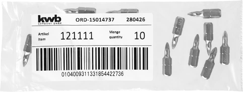  KWB 49121111 bit 25 mm PZ 1 LS - slika 3