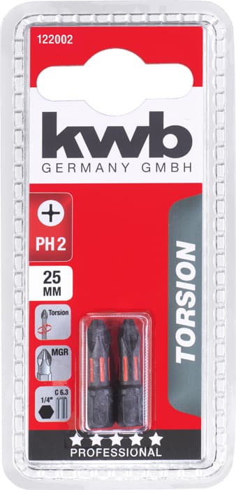  KWB 49122002 2 bita 25 mm PH 2 Torsion - slika 2