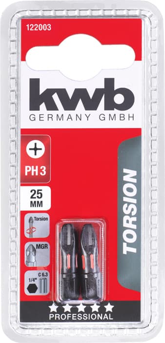  KWB 49122003 2 bita 25 mm PH 3 Torsion - slika 2