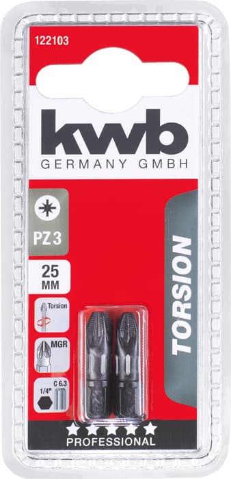  KWB 49122103 2 bita 25 mm PZ 3 Torsion - slika 2