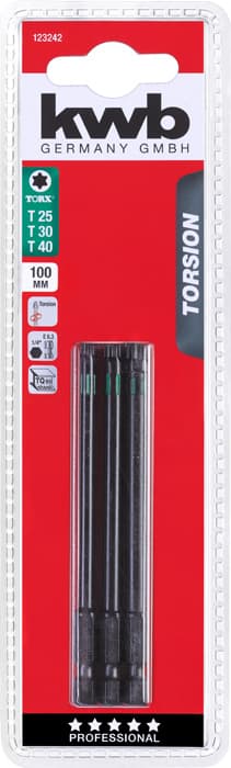  KWB 49123242 3 bita 100 mm T set 2 Torsion - slika 3