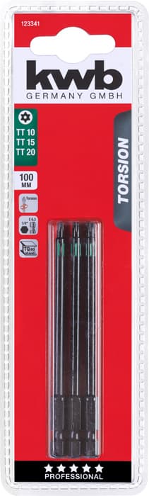  KWB 49123341 3 bita 100 mm TT set 1 Torsion - slika 3