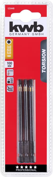  KWB 49123440 3 bita 100 mm sa šestougaonim prihvatom, Torsion - slika 3