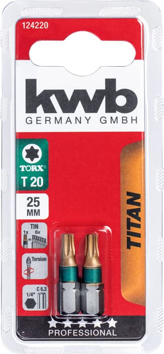  KWB 49124220 2 bita 25 mm Torx 20 Titan SB - slika 2