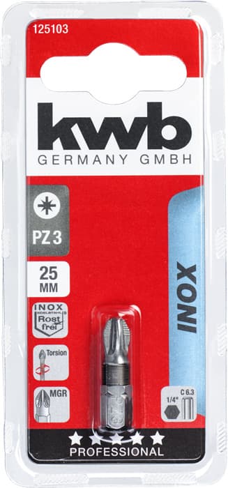  KWB 49125103 bit 25 mm PZ 3 Inox SB - slika 2