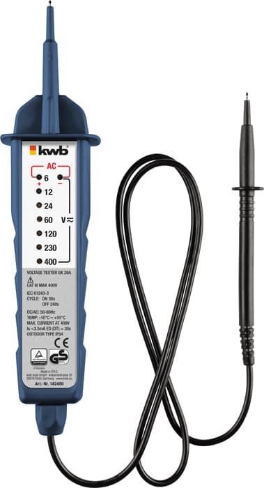  KWB 49142400 Dvopolni ispitivač napona | TUEV, DIN VDE 0411, sa 7 LED