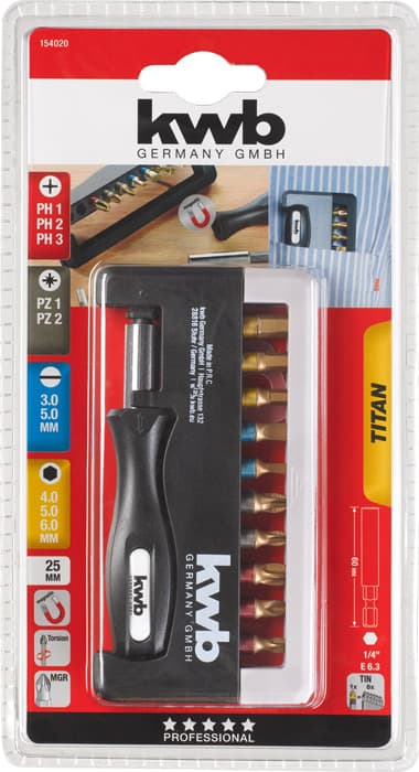  KWB 49154020 Bit Box PH / PZ / FL / Hex set bitova, 12 delova - slika 2