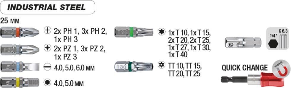  KWB 49162700 Bit Box set bitova, 32 dela, industrijski čelik - slika 2
