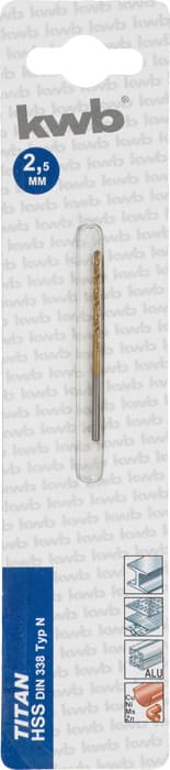  KWB 49237325 TitanIUM HSS-G TIN Twist burgija 2,5 mm - slika 3