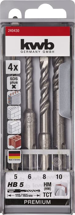  KWB 49240530 HB44 SDS plus set burgija 4/1 | 50/110 i 100/180, 5/6/8/10 - slika 2