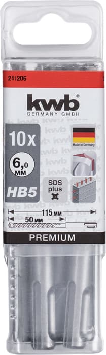  KWB 49241206 10 burgija SDS-Plus 6 x 115 HB5 za beton - slika 3