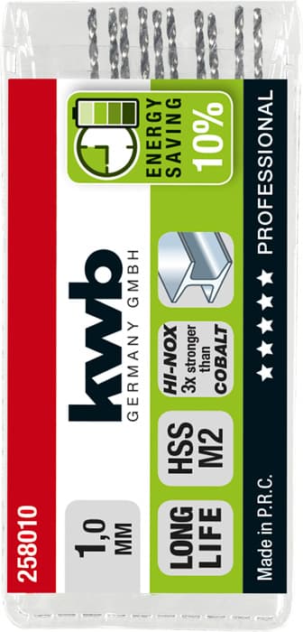  KWB 49258010 HI-Nox HSS M2 burgija za metal, 1 mm - slika 2