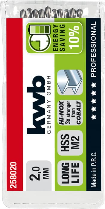  KWB 49258020 HI-Nox HSS M2 burgija za metal, 2 mm - slika 2