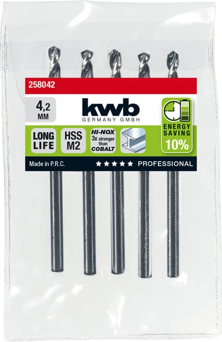  KWB 49258042 HI-Nox HSS M2 burgija za metal, 4,2 mm - slika 2