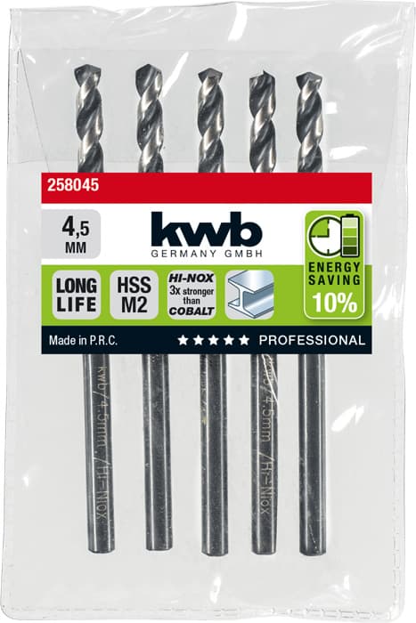  KWB 49258045 HI-Nox HSS M2 burgija za metal, 4,5 mm - slika 2