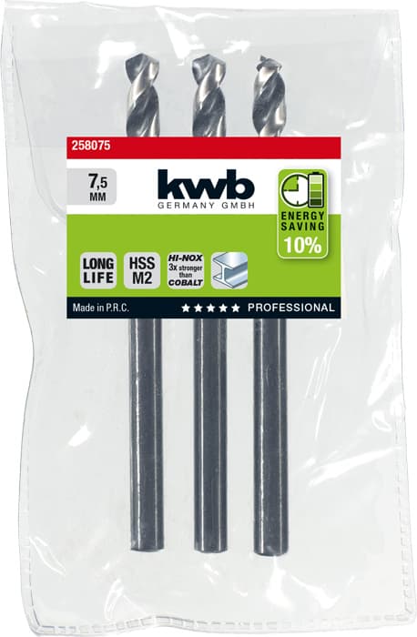  KWB 49258075 HI-Nox HSS M2 burgija za metal, 7,5 mm - slika 2