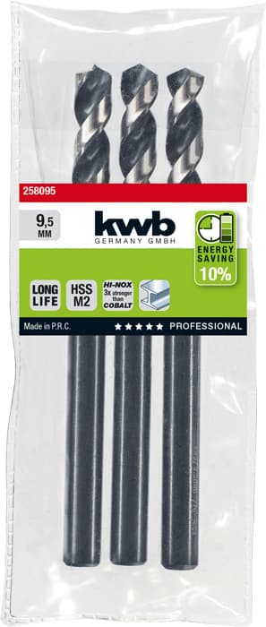  KWB 49258095 HI-Nox HSS M2 burgija za metal, 9,5 mm - slika 2