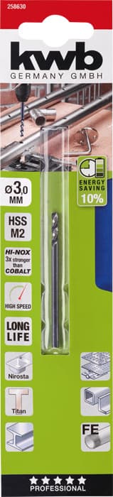  KWB 49258630 HI-NOX HSS M2 burgija 3x61, za metal/čelik, Energy Saving - slika 2