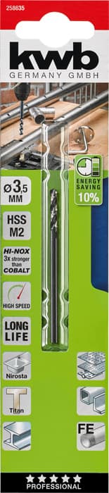  KWB 49258635 HI-NOX HSS M2 burgija 3.5x70, za metal/čelik, Energy Saving - slika 2