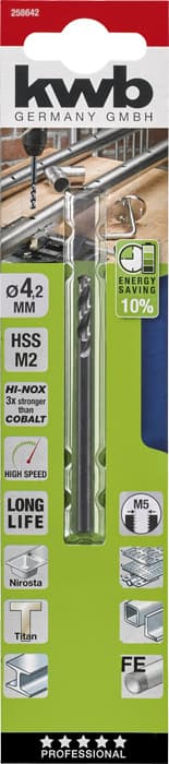  KWB 49258642 HI-Nox HSS M2 burgija za metal 4,2 mm CD, Energy Saving - slika 2