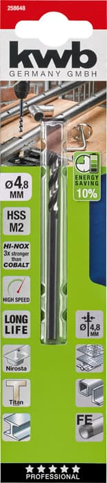  KWB 49258648 HI-Nox HSS M2 burgija za metal 4,8 mm CD - slika 2