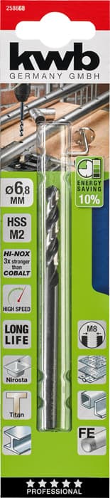  KWB 49258668 HI-Nox HSS M2 burgija za metal, 6,8 mm CD, Energy Saving - slika 2