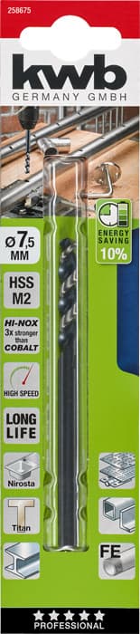  KWB 49258675 HI-NOX HSS M2 burgija 7.5x109, za metal/čelik, Energy Saving - slika 2