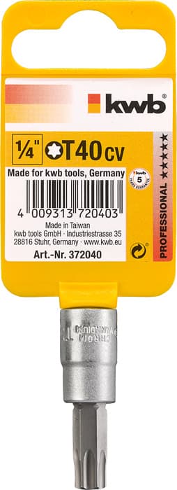  KWB 49372040 Profi nasadni nastavak 1/4"xT40 | CrV - slika 2