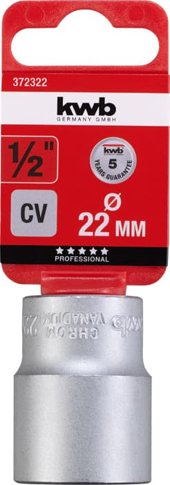  KWB 49372322 Profi nasadni ključ 1/2" x 22  | CrV - slika 2