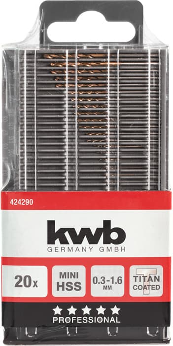  KWB 49424290 set minijaturnih burgija 0,3-1,6 mm, 20 delova - slika 3