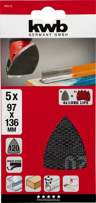  KWB 49492212 Quick-Stick delta brusna mrežica 97 x 136 P120  G - slika 2