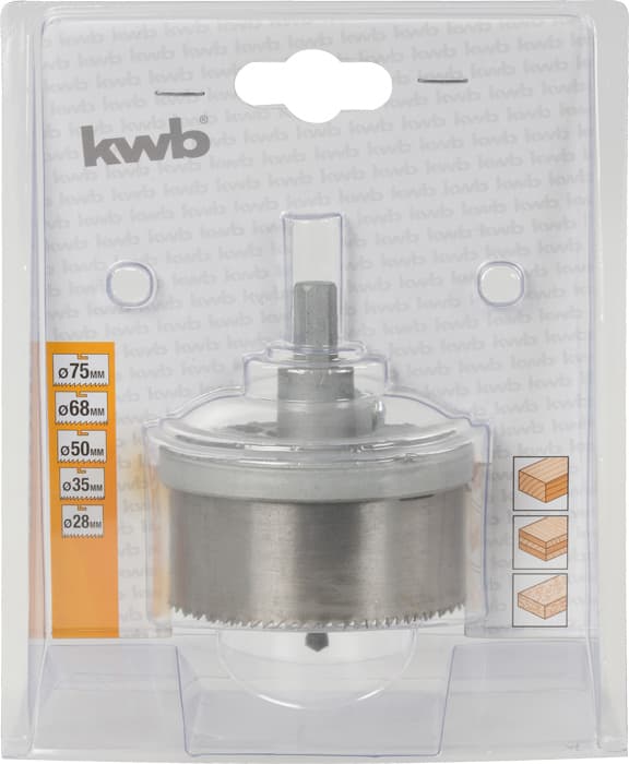  KWB 49498530 set krunastih testera 28-75 mm za drvo, sa nosačem, 5 delova - slika 3