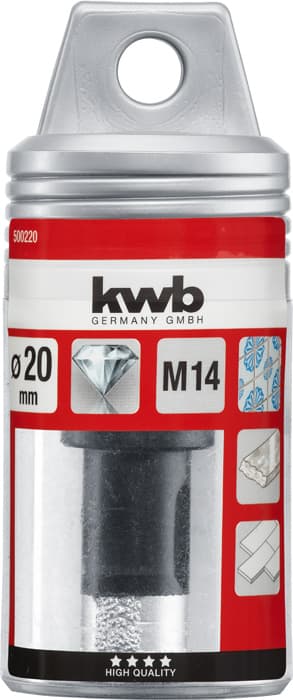  KWB 49500220 Dijamantska krune za suvo bušenje, za brusilicu, M14, 20 mm - slika 3