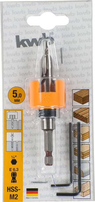  KWB 49512035 HSS M2 podesivi upuštač za drvo, 5 mm - slika 3