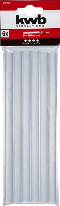  KWB 49539306 Set patrona za pištolj za vruće lepljenje 11x200mm, 6 kom - slika 2