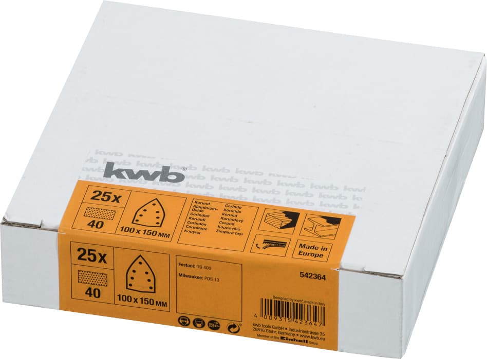  KWB 49542364 25 Quick-Stick delta brusnih papira na čičak GR. 40 - slika 2