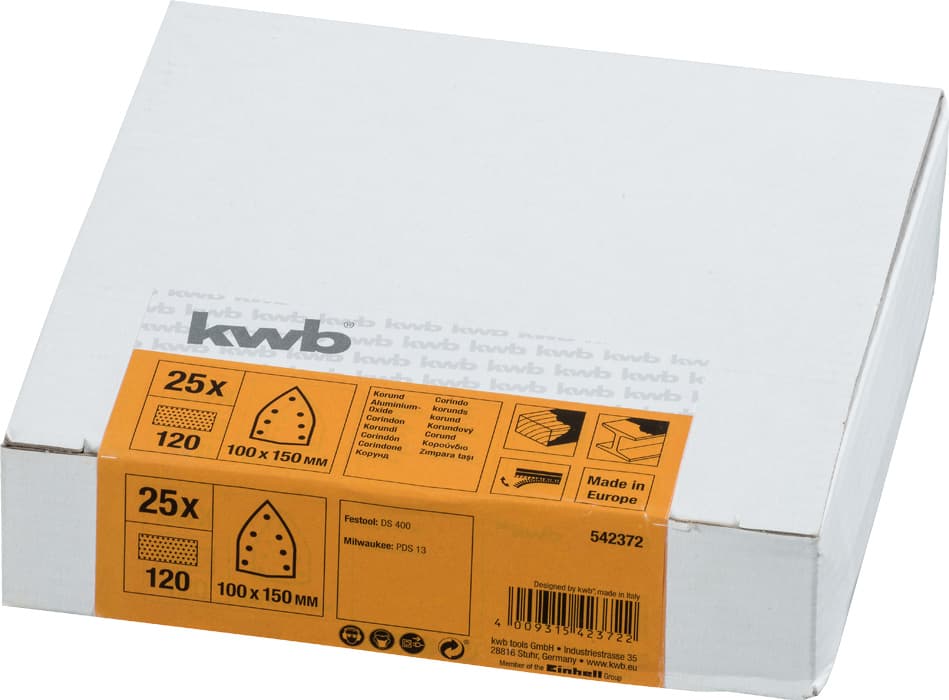  KWB 49542372 25 Quick-Stick delta brusnih papira na čičak GR. 120 - slika 2